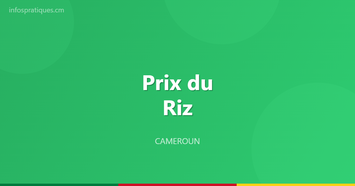 prix riz cameroun