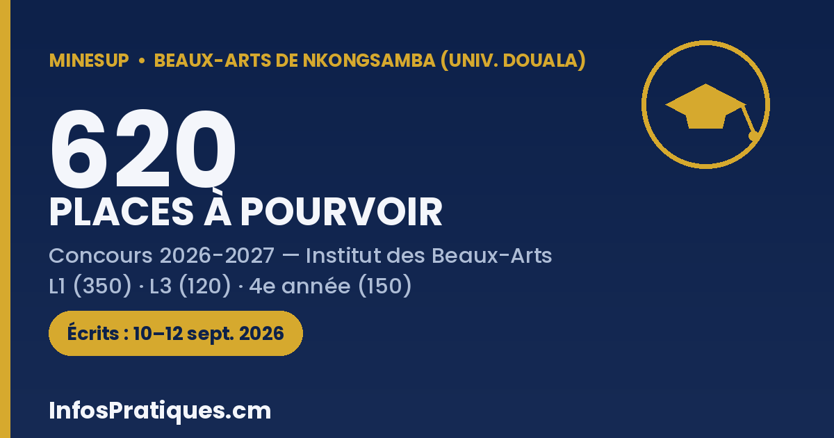 Concours Institut des Beaux-Arts de Nkongsamba 2026 - Université de Douala