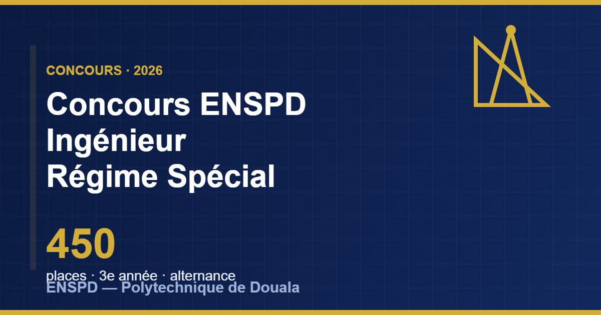 Concours ENSPD Ingénieur Régime Spécial 2026 - 450 places 3e année alternance