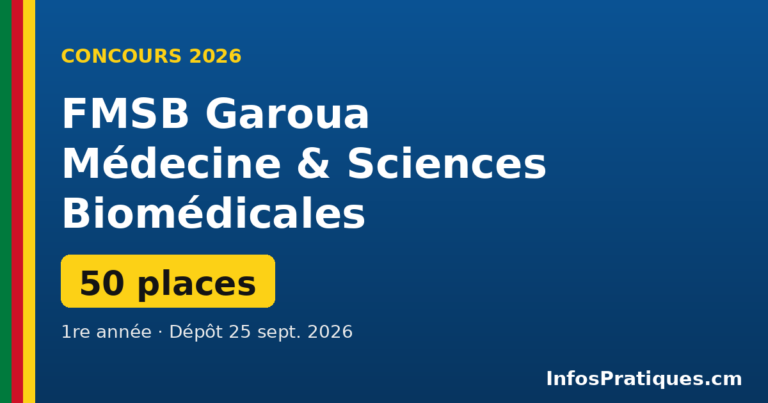 Fmsb Principles Concours FMSB Garoua 2026 | 50 places 1re année Médecine
